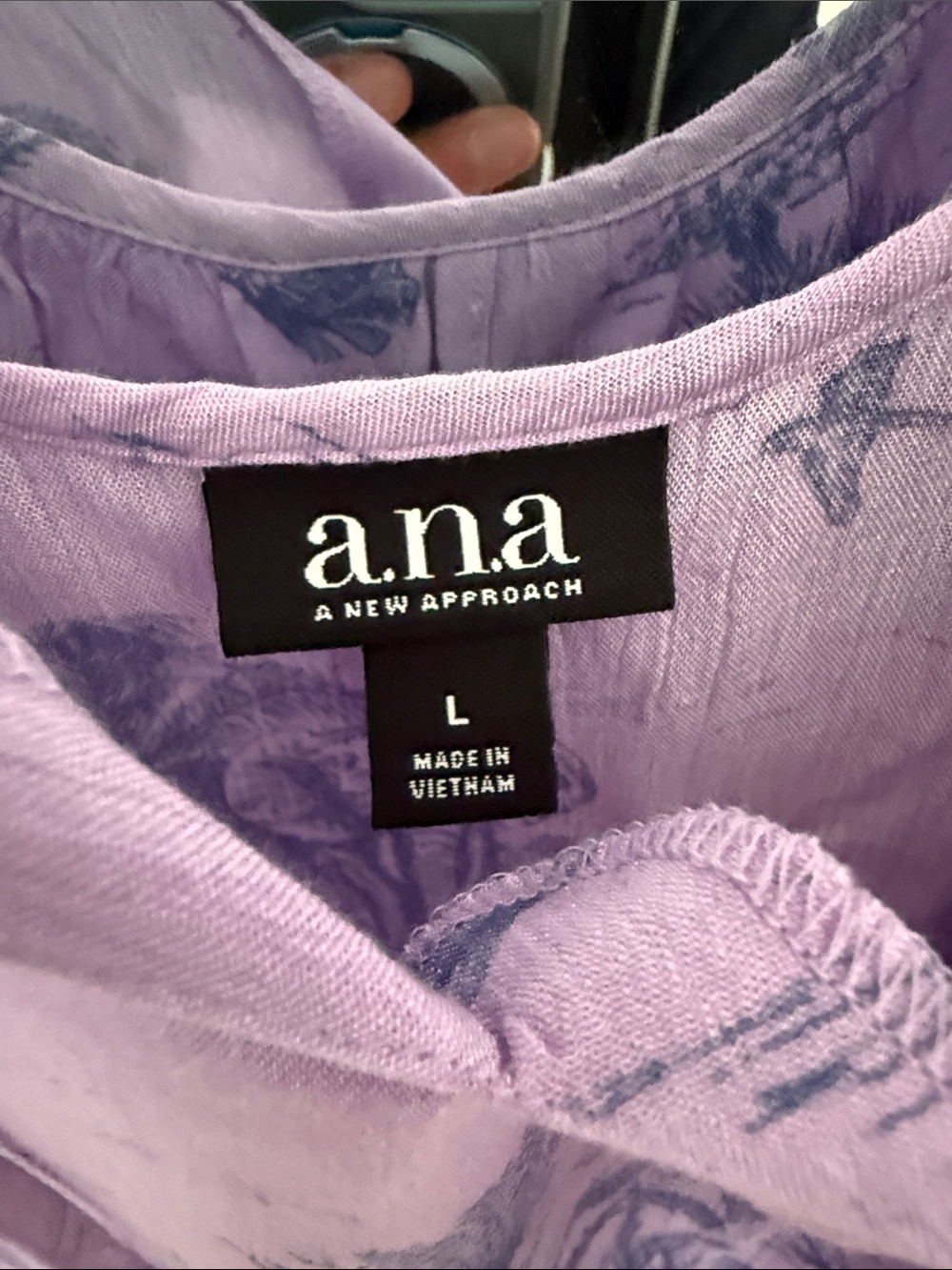 Purple Printed Ruffle-Trim Blouse - Picture 3 of 5